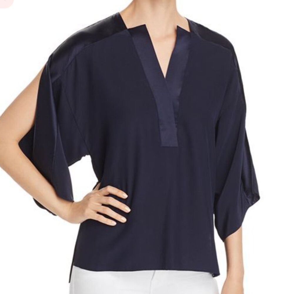🤩 Elie Tahari Nolia Slit-Sleeve Silk Top. Size S. NWOT